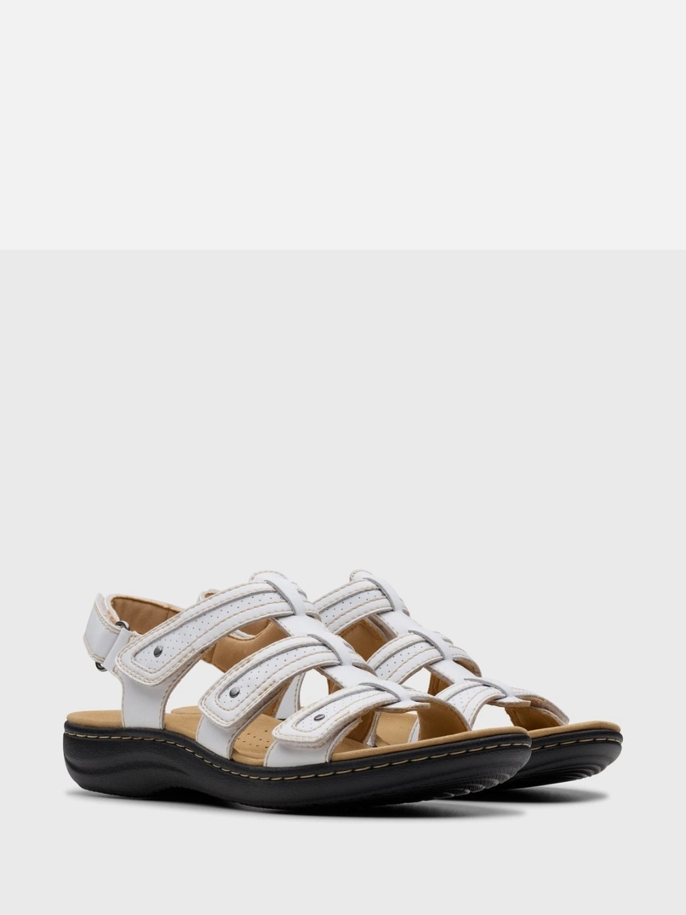Clarks White Multi-Strap Comfort Sandal